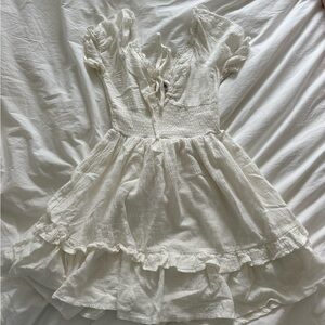Princess Polly white mini dress with lace trimming
